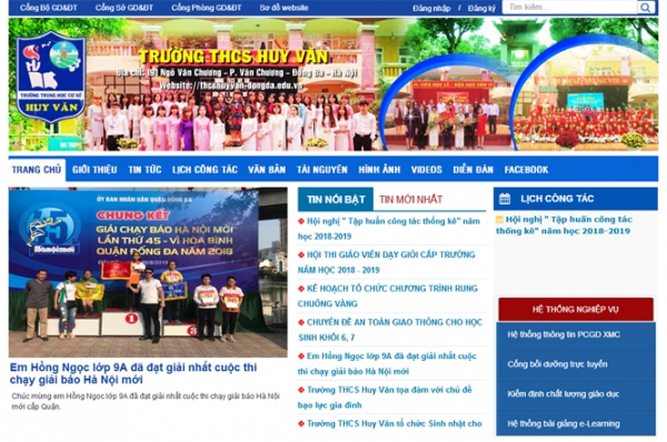 Ra mắt Website Trường THCS Huy Văn - Đống Đa - Hà Nội