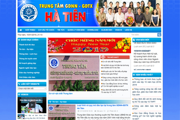 Website Trung tâm GDNN-GDTX Hà Tiên - Kiên Giang đi vào hoạt động